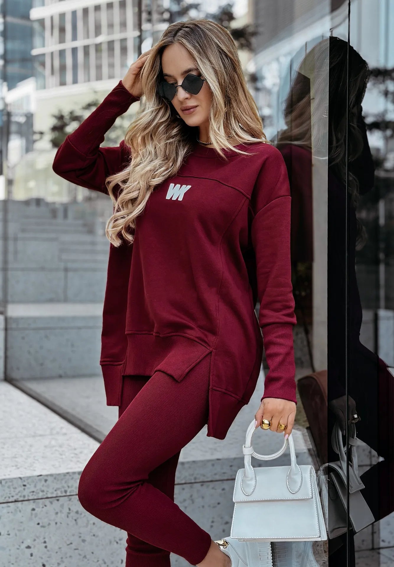 Women’s Casual 2-Piece Set – Oversized Sweatshirt & Leggings