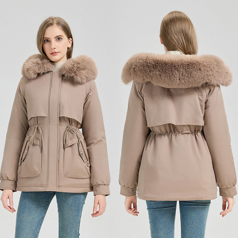 Women’s Thick Parka Coat with Detachable Faux Fur Collar