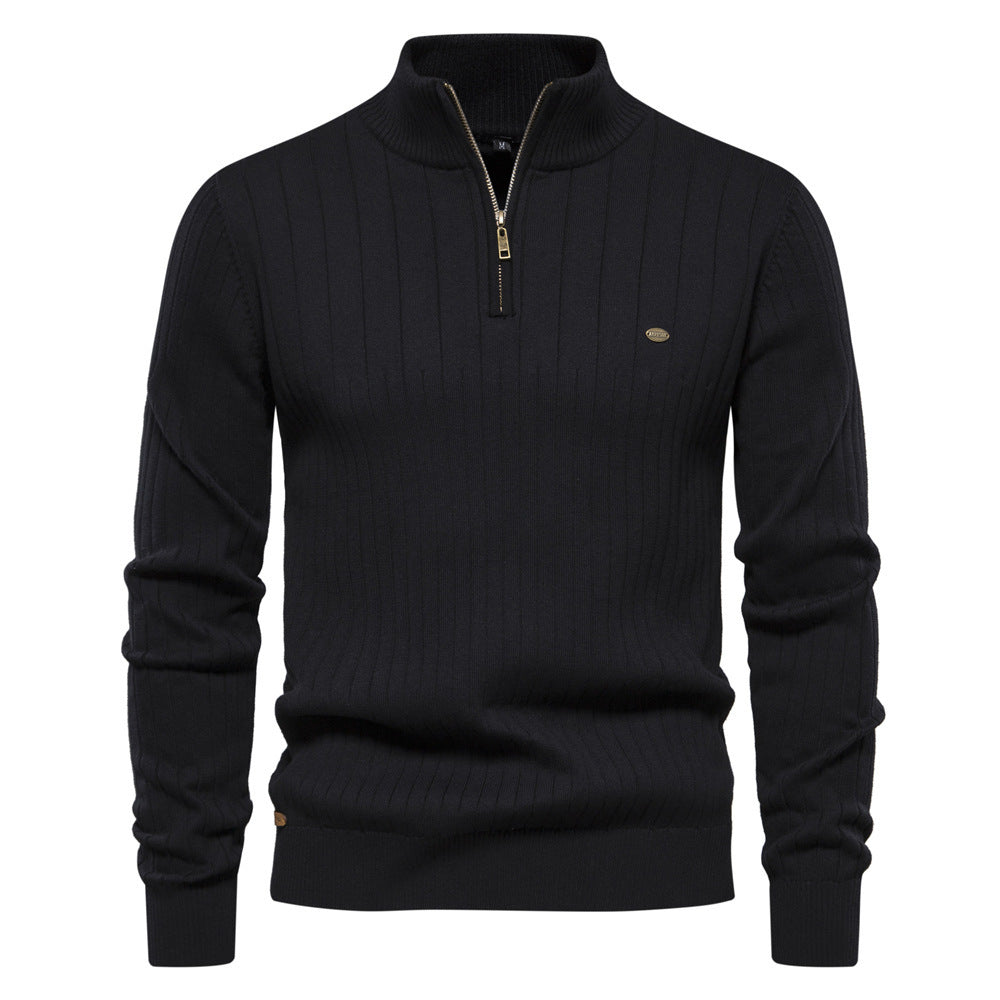 Men’s Half Zip Stand Collar Sweater