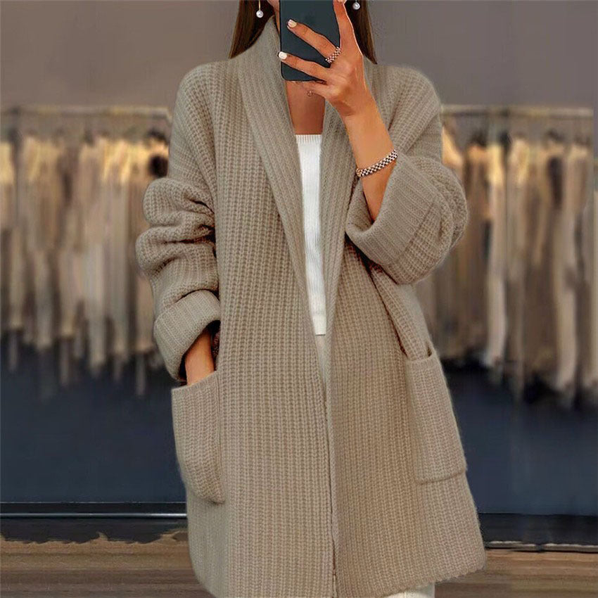 Women’s Lapel Knitted Cardigan