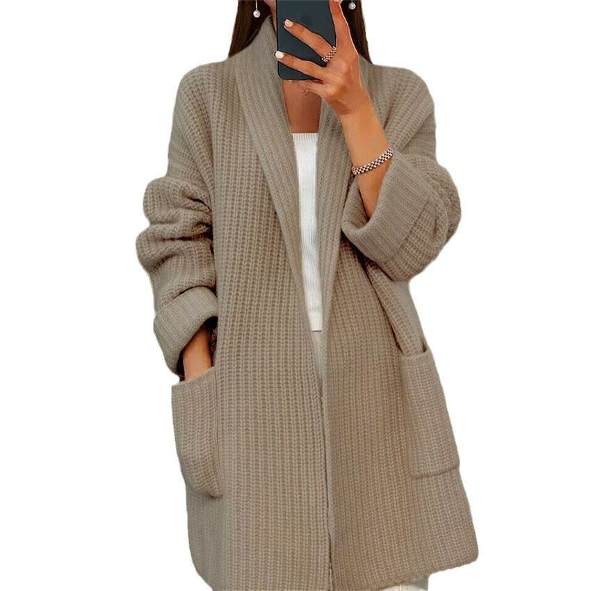 Women’s Lapel Knitted Cardigan