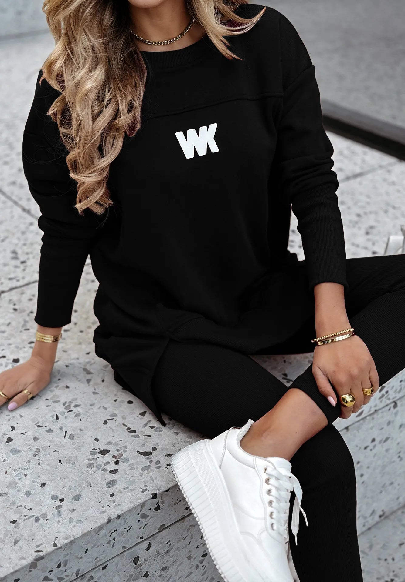 Women’s Casual 2-Piece Set – Oversized Sweatshirt & Leggings