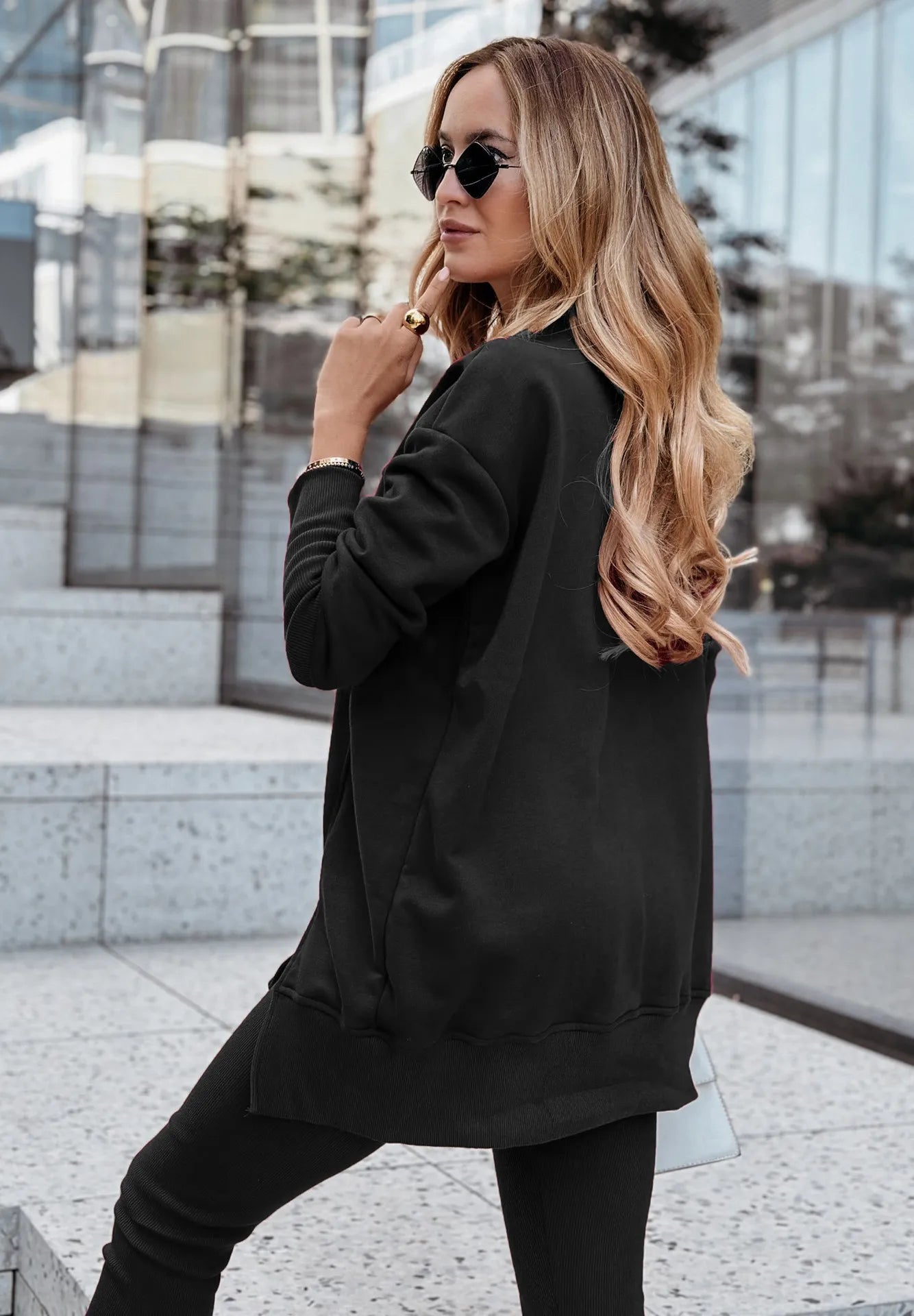 Women’s Casual 2-Piece Set – Oversized Sweatshirt & Leggings