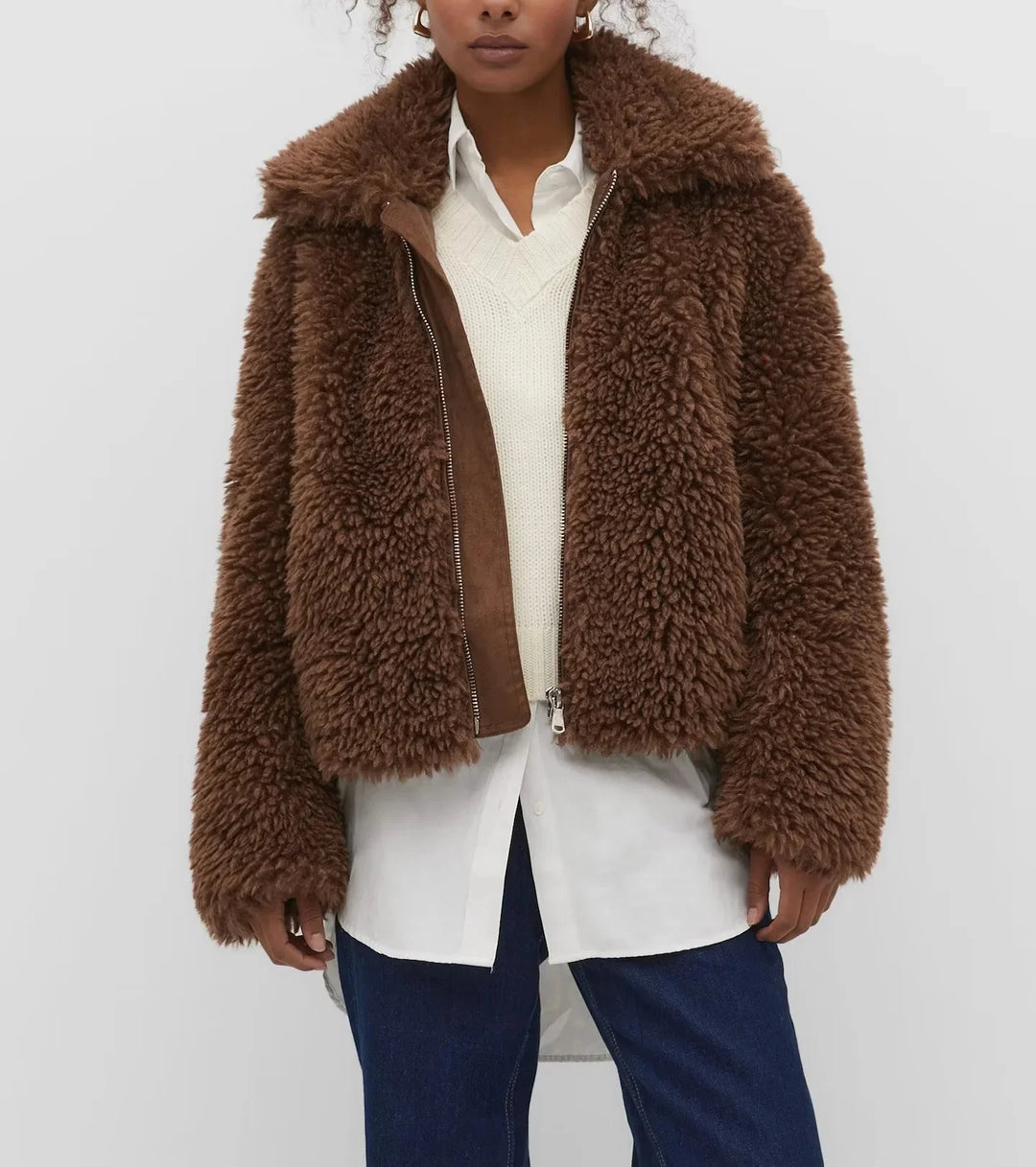 Oversized Lamb Cashmere Teddy Jacket