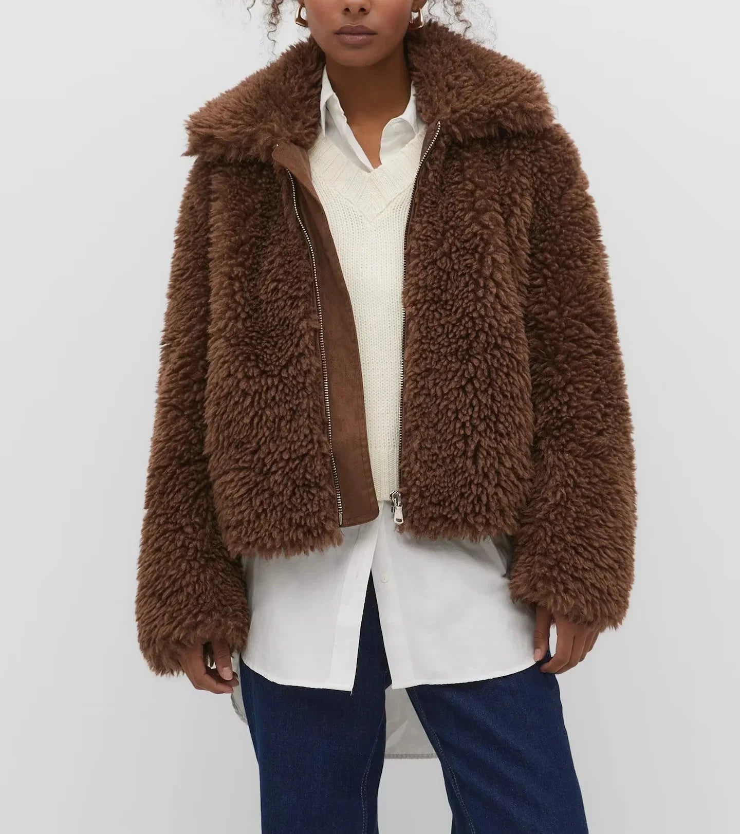 Oversized Lamb Cashmere Teddy Jacket