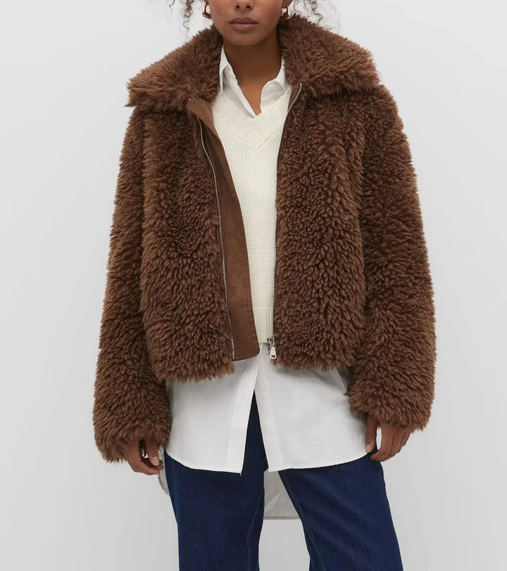 Oversized Lamb Cashmere Teddy Jacket