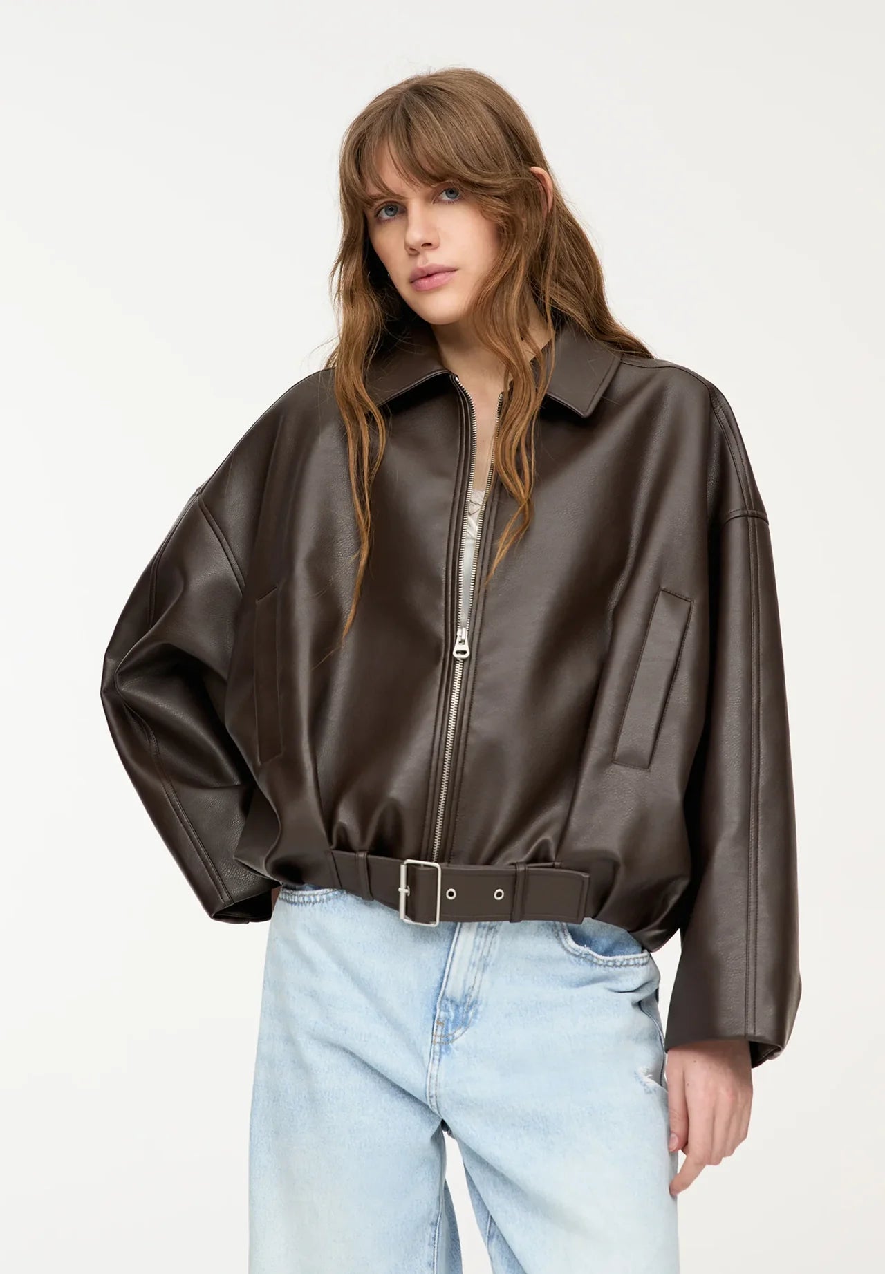 Women’s Oversized Leather Jacket