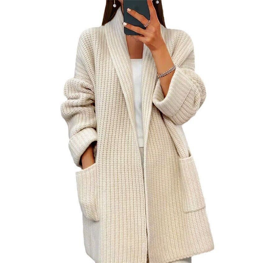 Women’s Lapel Knitted Cardigan