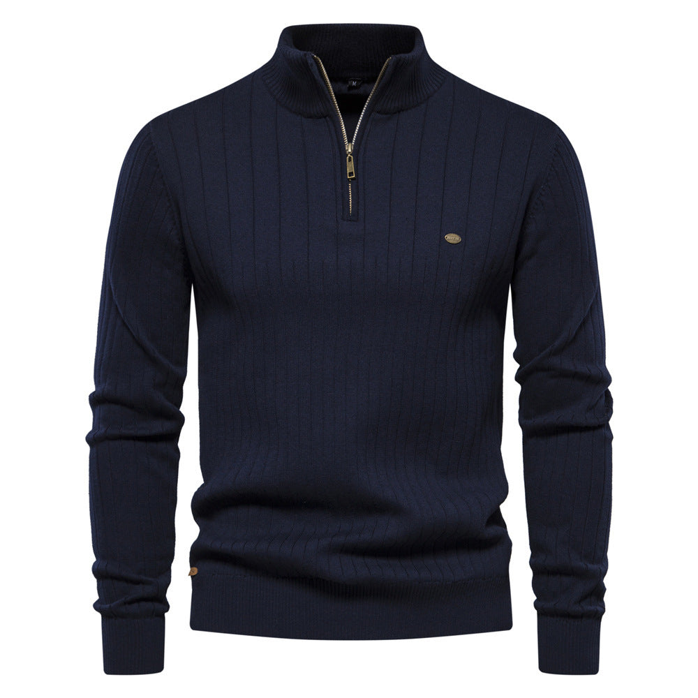 Men’s Half Zip Stand Collar Sweater