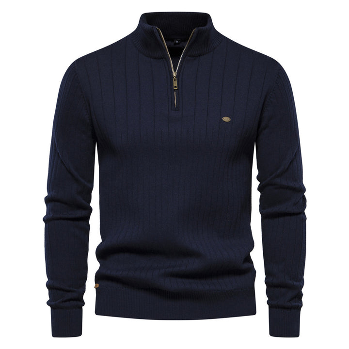 Men’s Half Zip Stand Collar Sweater