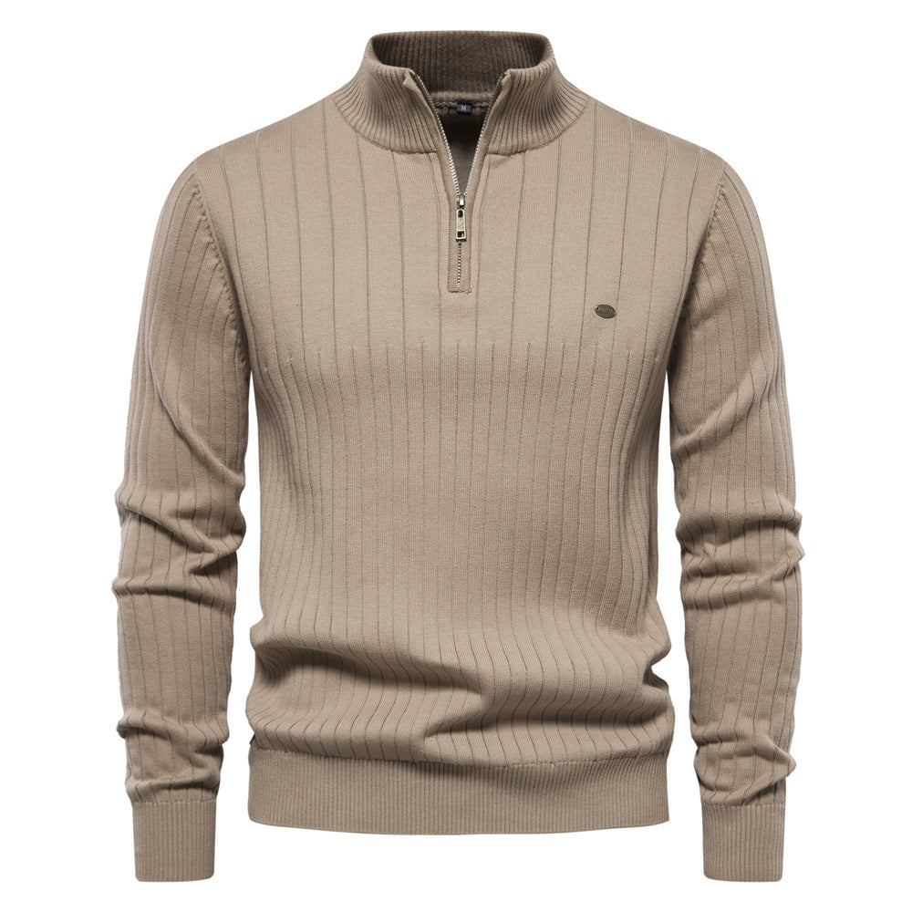 Men’s Half Zip Stand Collar Sweater