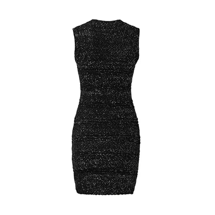 Black Sequin Bodycon Party Dress