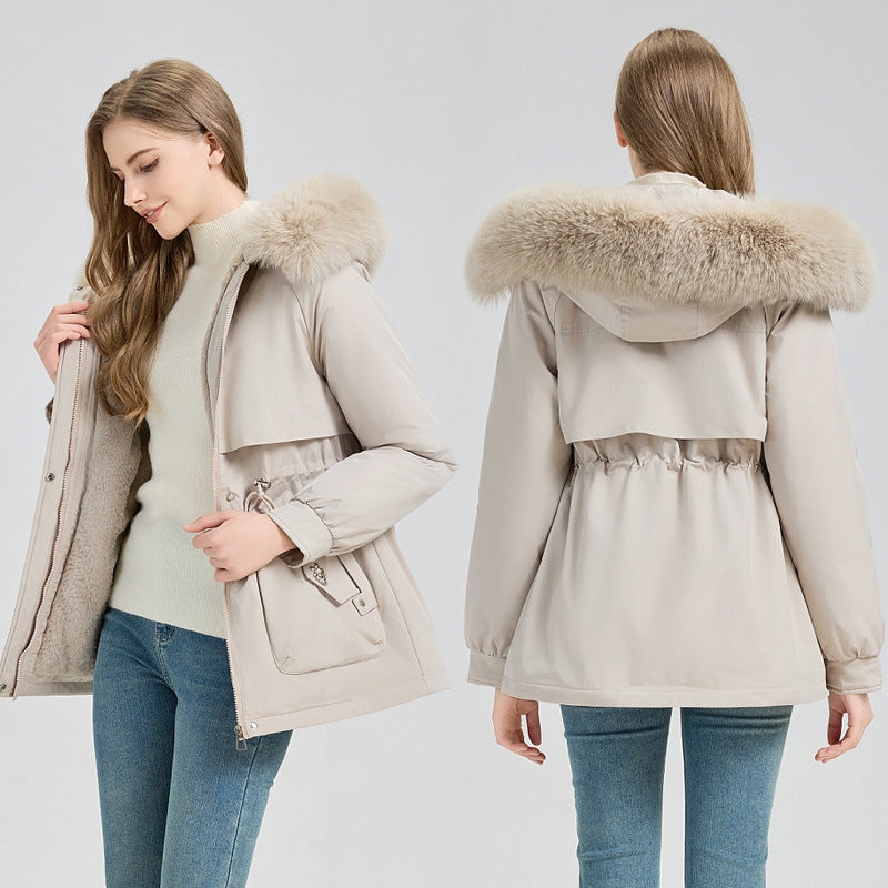 Women’s Thick Parka Coat with Detachable Faux Fur Collar