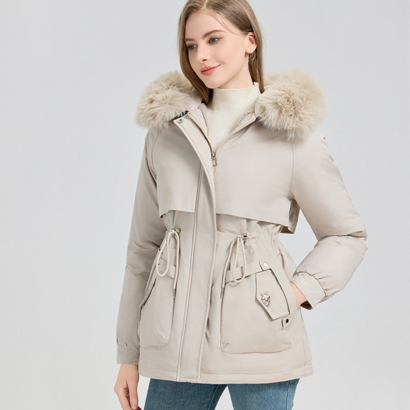 Women’s Thick Parka Coat with Detachable Faux Fur Collar