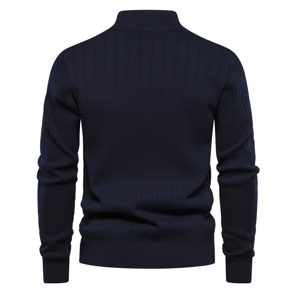 Men’s Half Zip Stand Collar Sweater