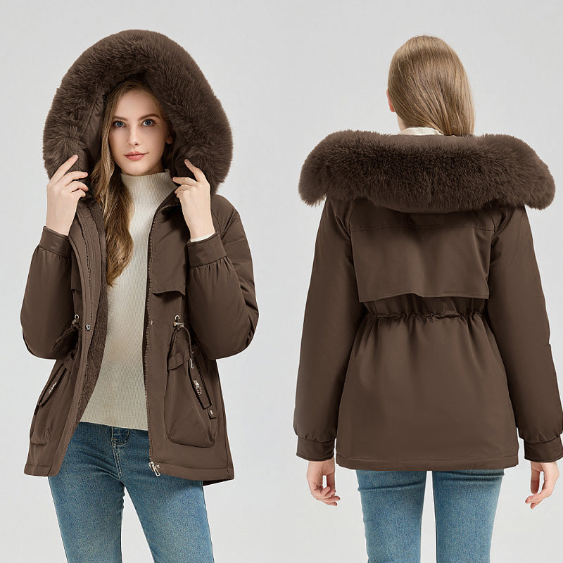 Women’s Thick Parka Coat with Detachable Faux Fur Collar