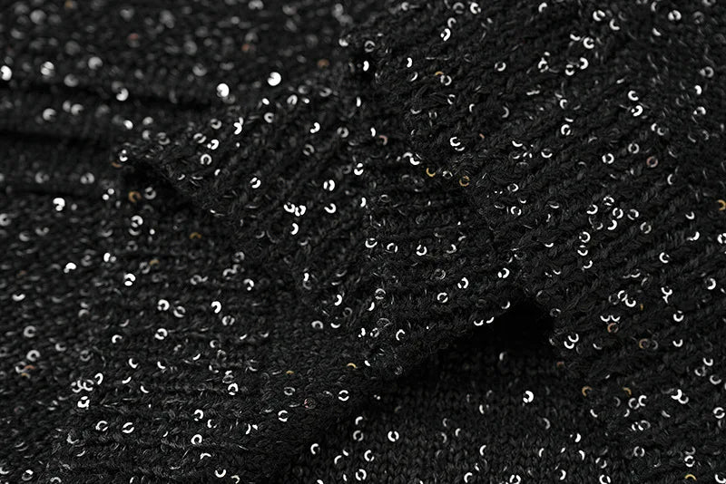 Black Sequin Bodycon Party Dress