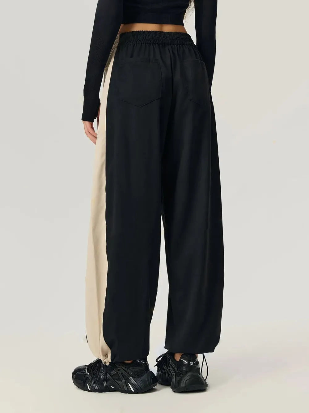 Colorblock Wide-Leg Track Pants