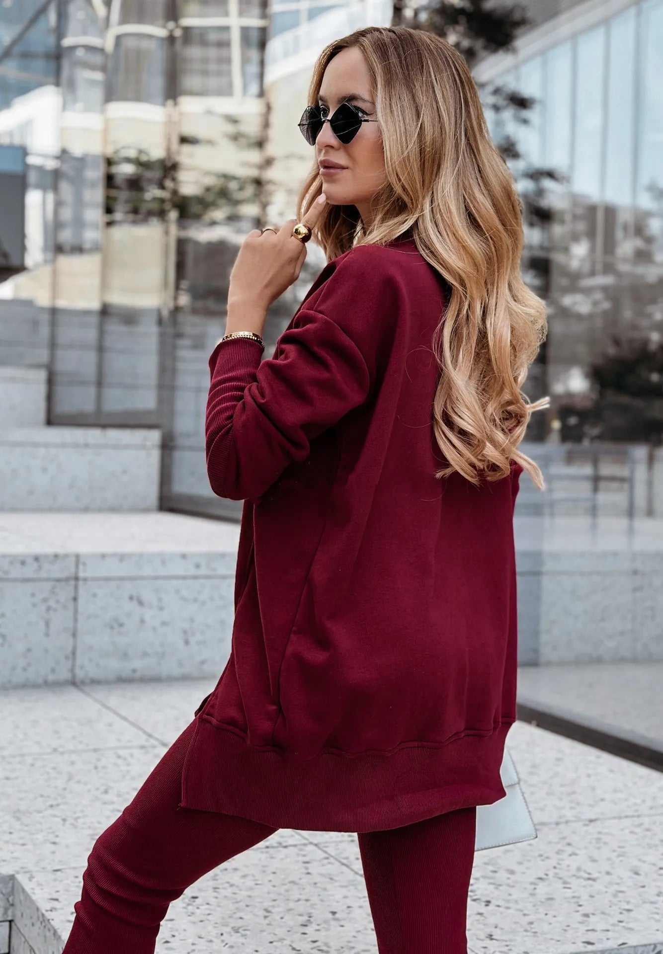 Women’s Casual 2-Piece Set – Oversized Sweatshirt & Leggings