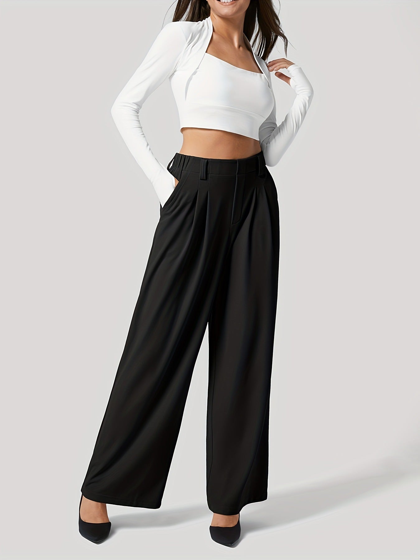 Women’s Wide Leg Waffle Trousers