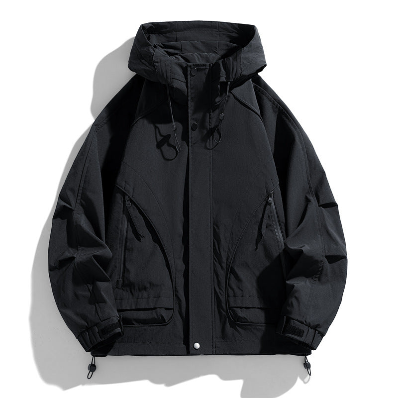 Men’s Windproof Hooded Utility Jacket