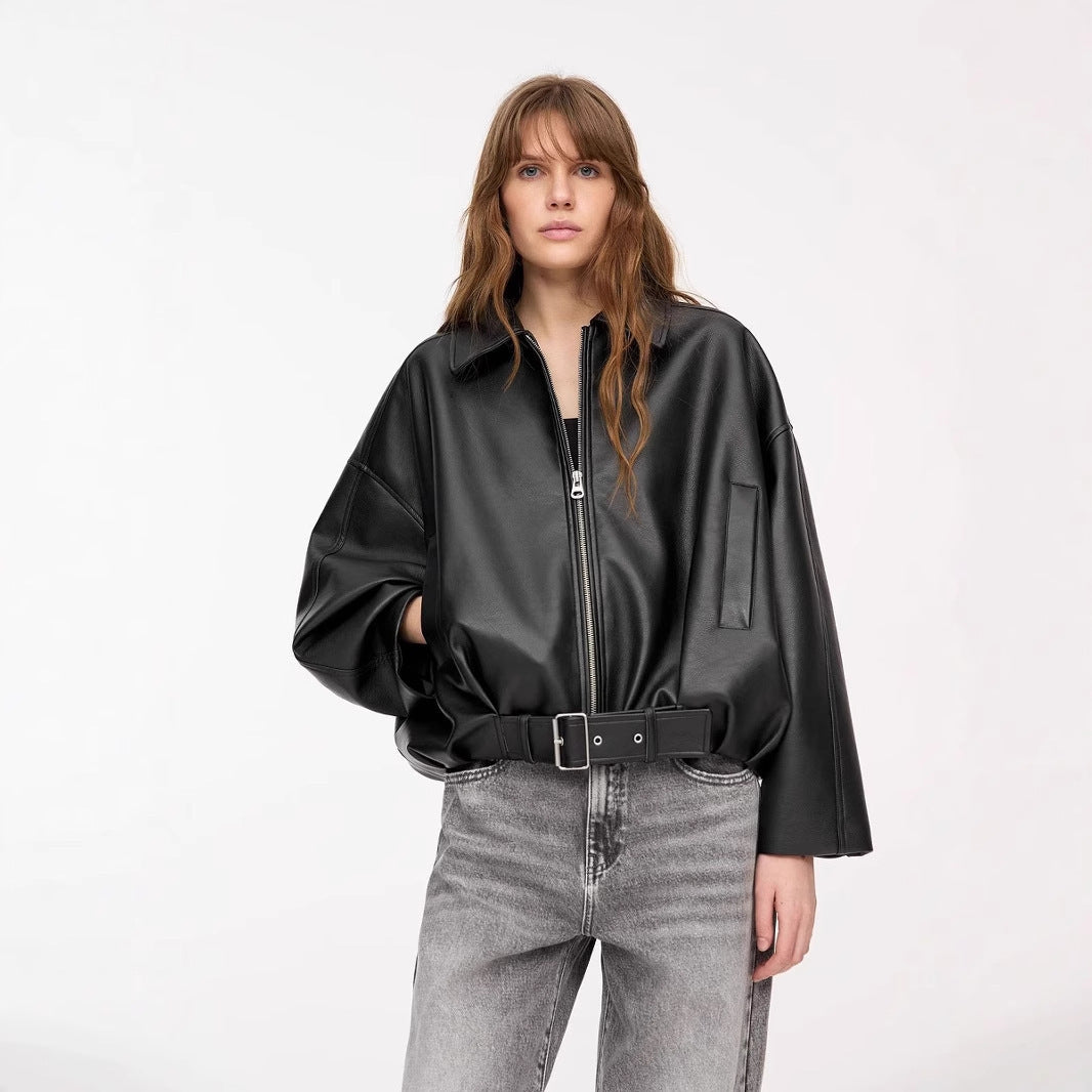 Women’s Oversized Leather Jacket