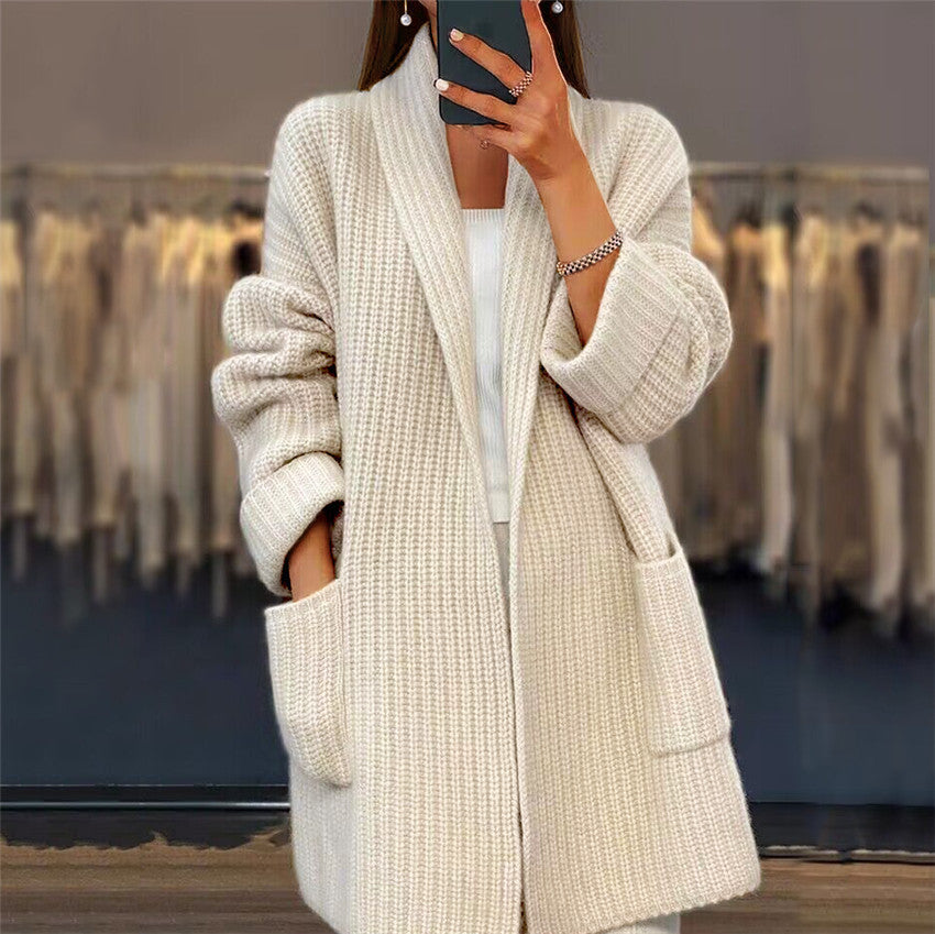 Women’s Lapel Knitted Cardigan