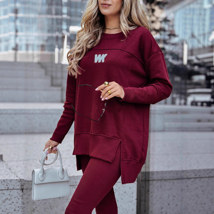 Women’s Casual 2-Piece Set – Oversized Sweatshirt & Leggings