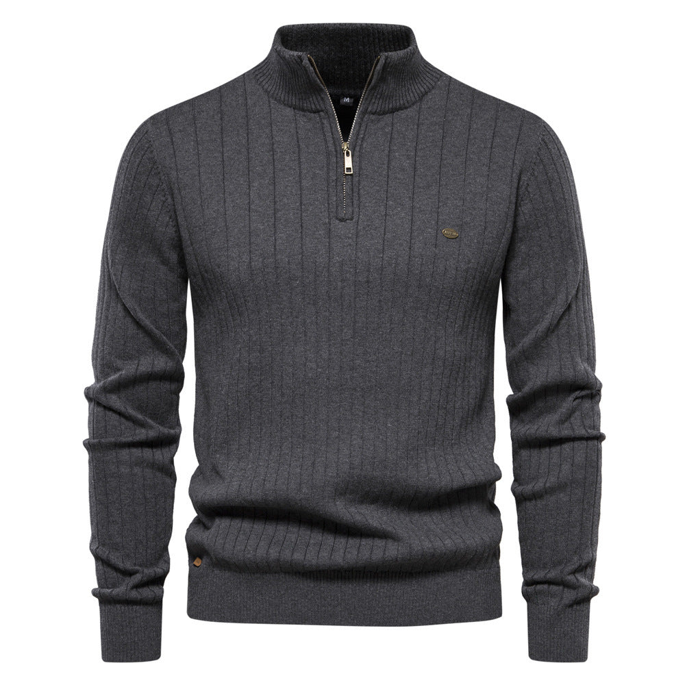 Men’s Half Zip Stand Collar Sweater