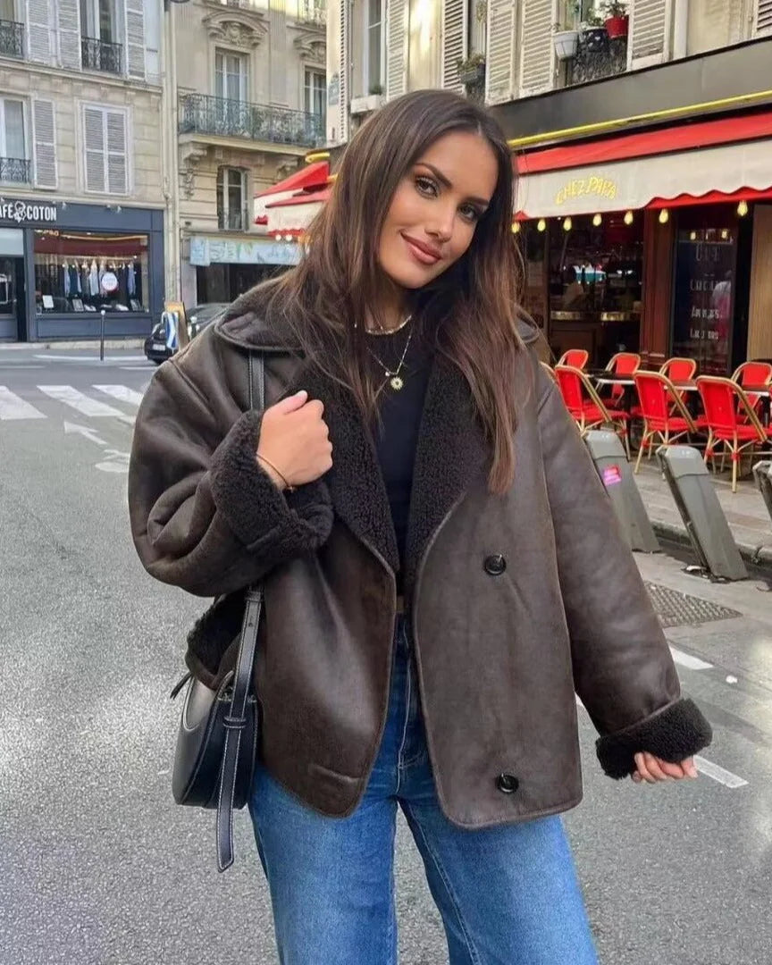 Faux Shearling Short Coat