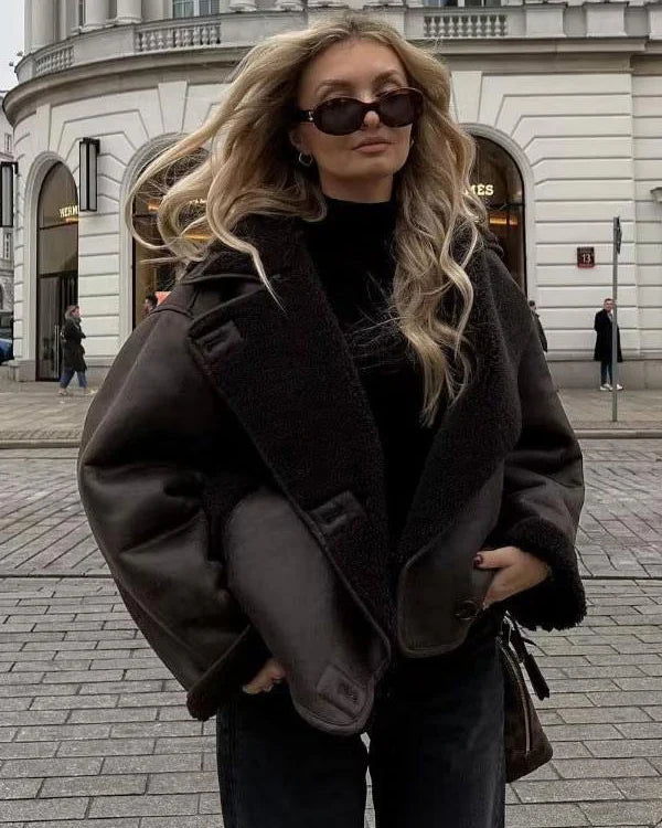 Faux Shearling Short Coat