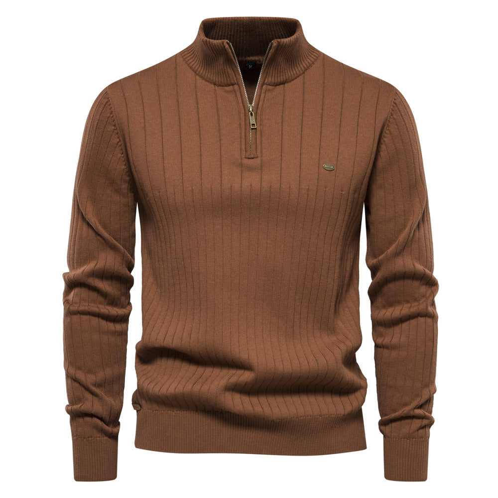 Men’s Half Zip Stand Collar Sweater