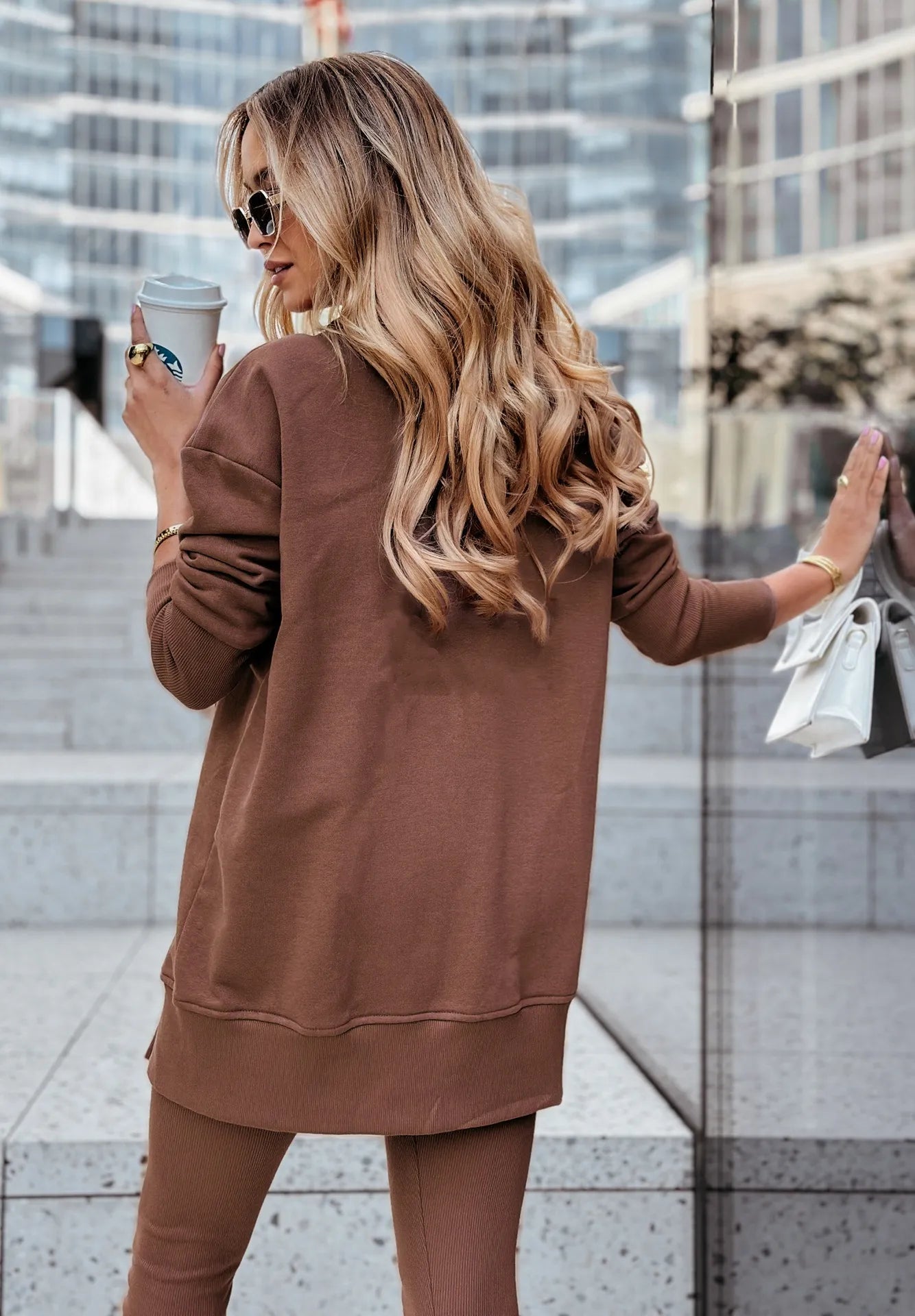 Women’s Casual 2-Piece Set – Oversized Sweatshirt & Leggings