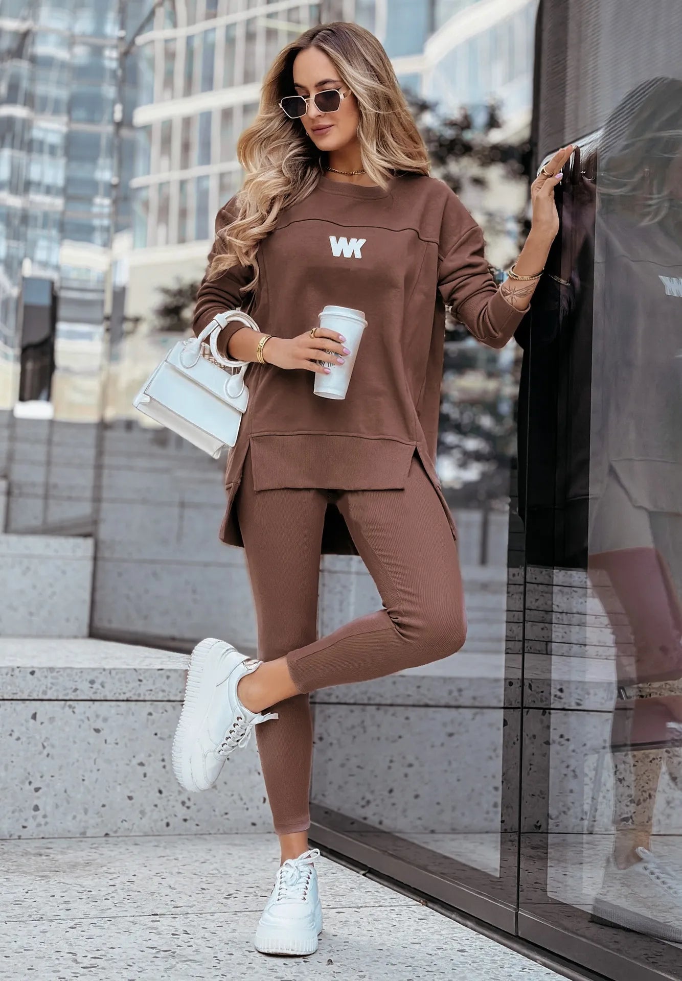 Women’s Casual 2-Piece Set – Oversized Sweatshirt & Leggings