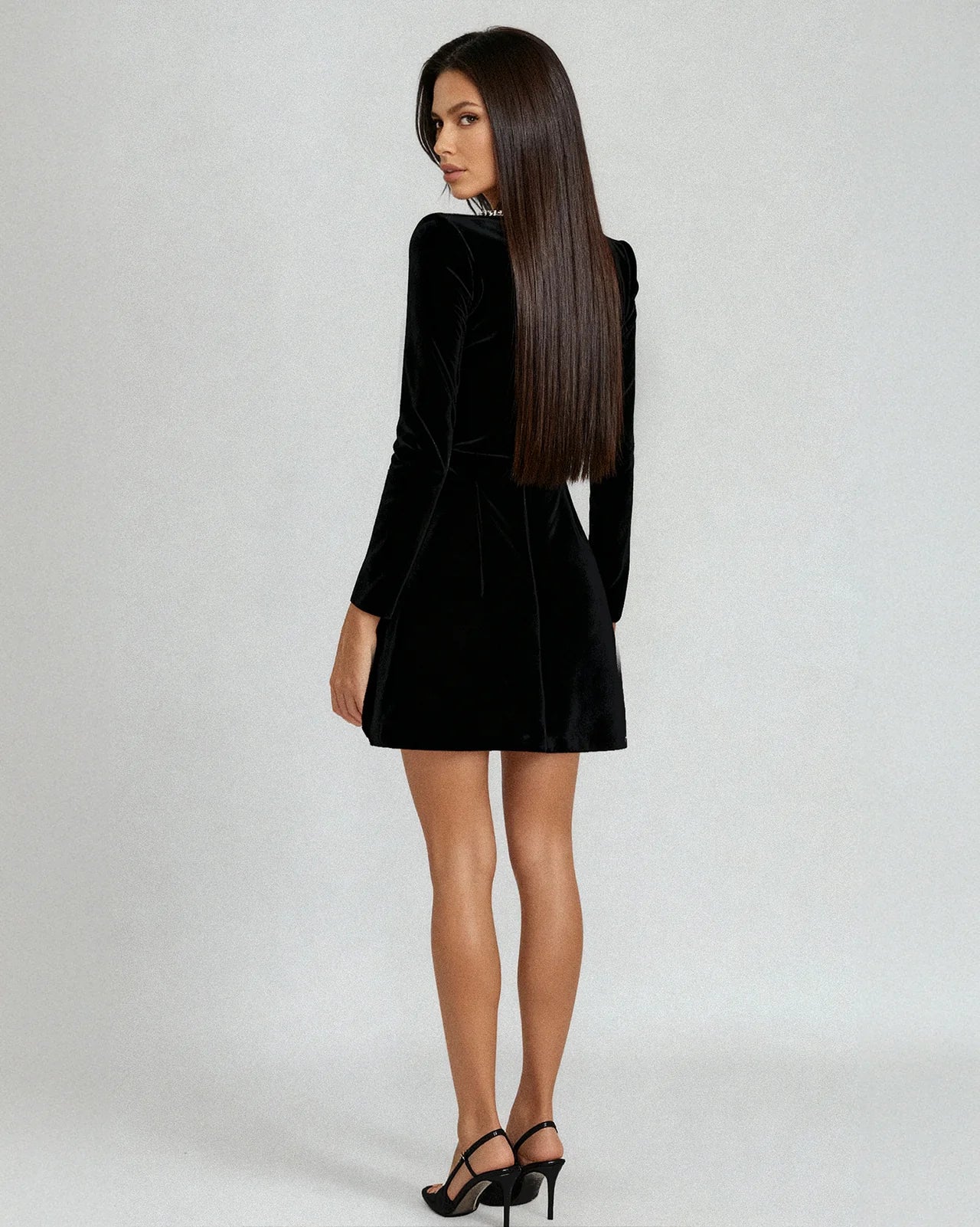 Elegant Square Neck Mini Dress