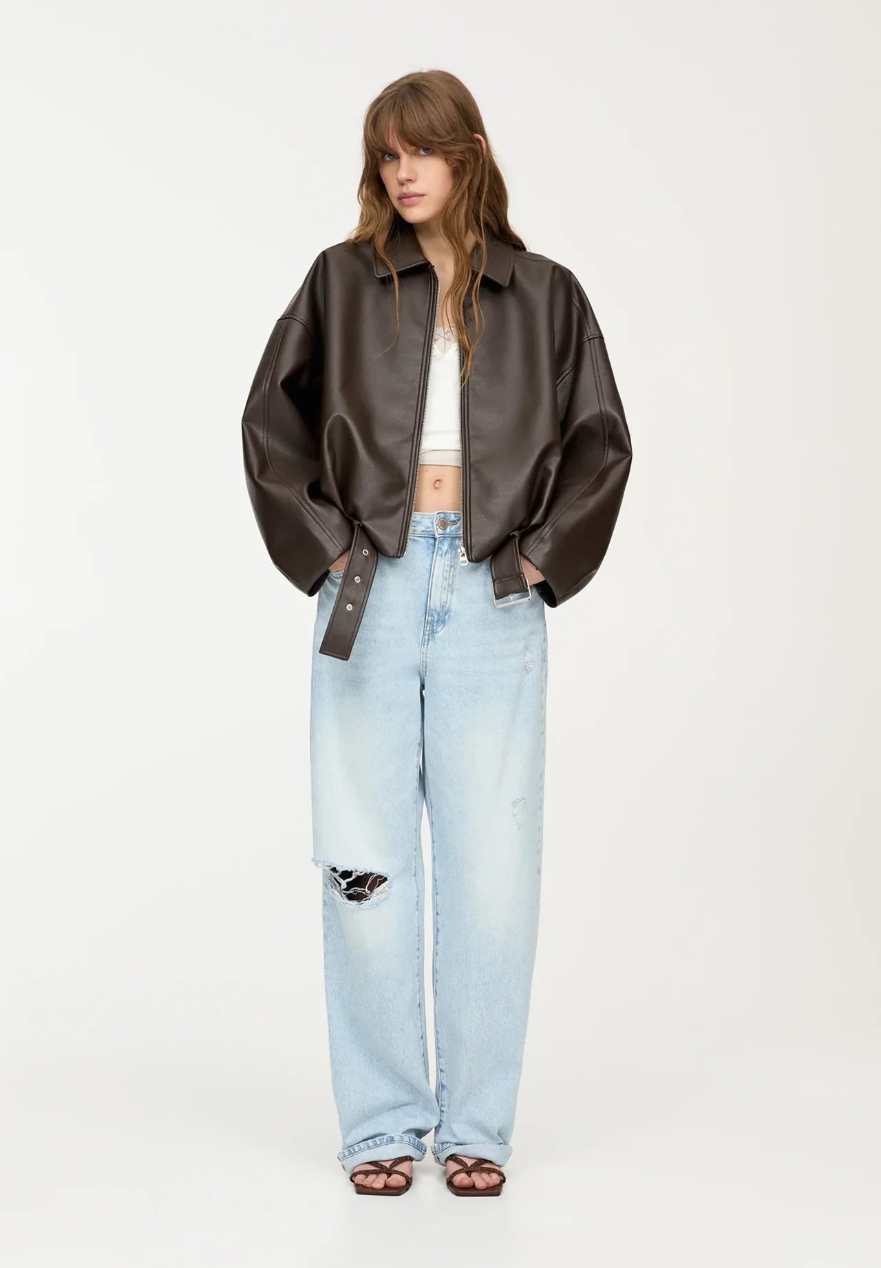 Women’s Oversized Leather Jacket