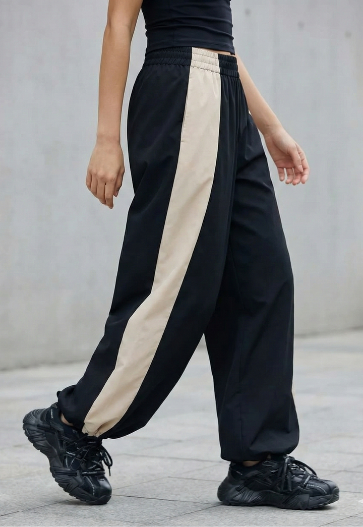Colorblock Wide-Leg Track Pants