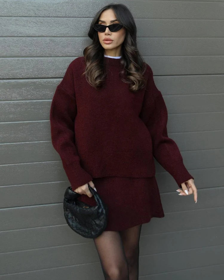 Knit Sweater and Skirt Set