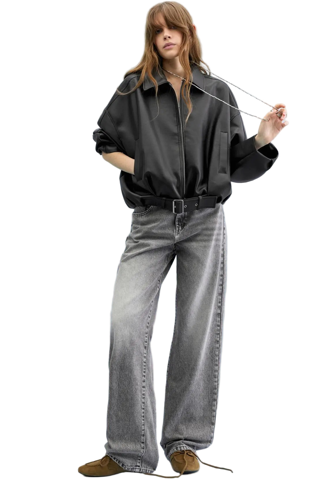 Women’s Oversized Leather Jacket