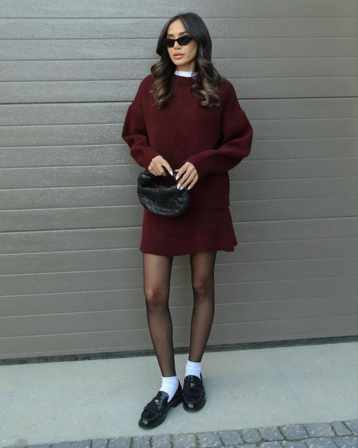 Knit Sweater and Skirt Set