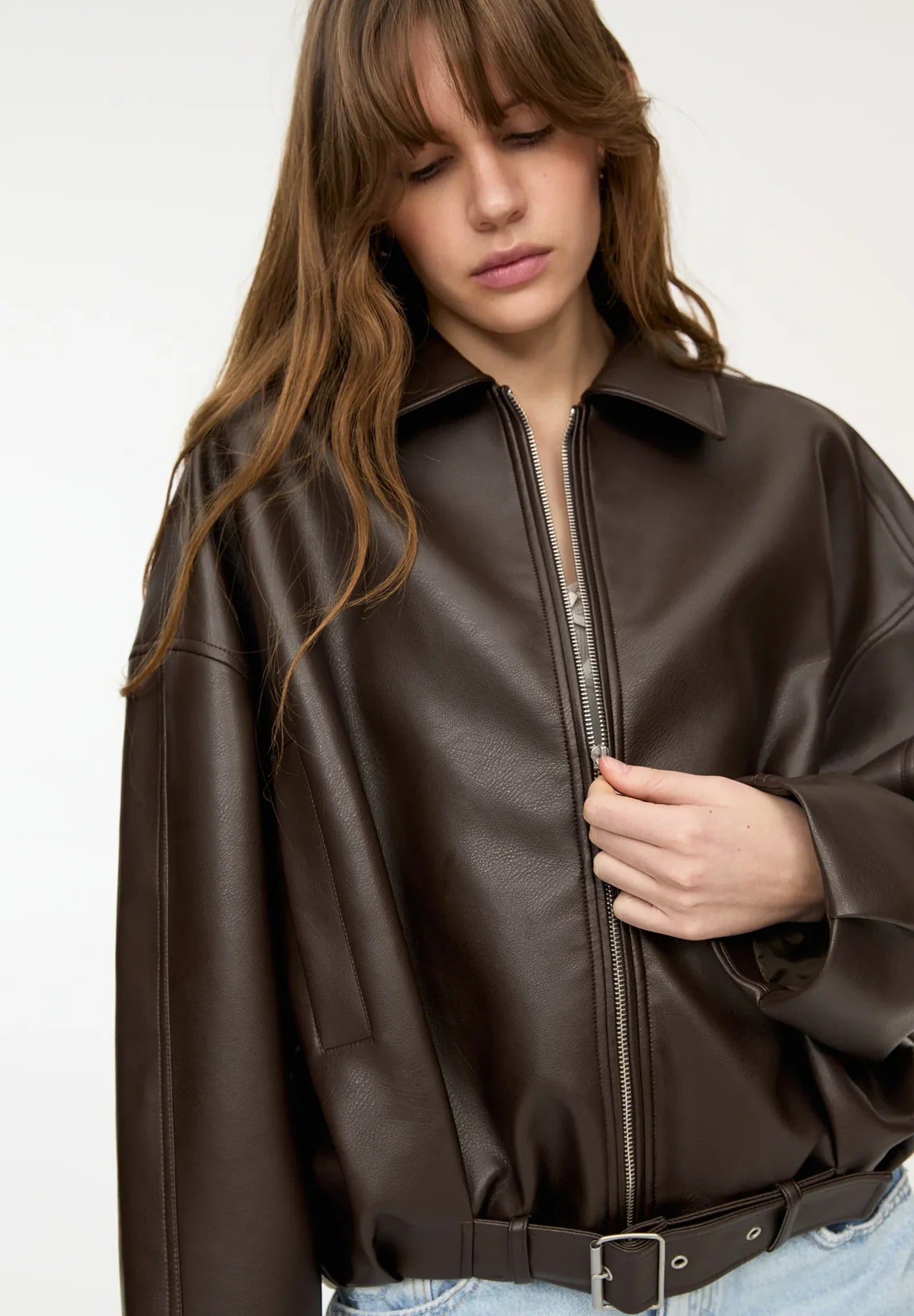 Women’s Oversized Leather Jacket