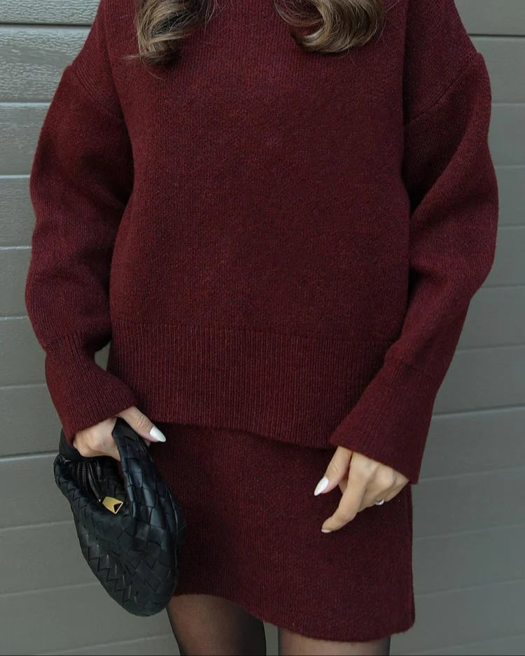 Knit Sweater and Skirt Set